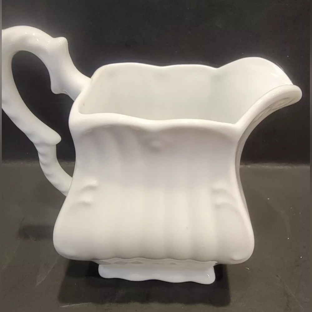 Peppertree Tabletops White Farmhouse Cottage Porcelain Creamer Coastline Imports